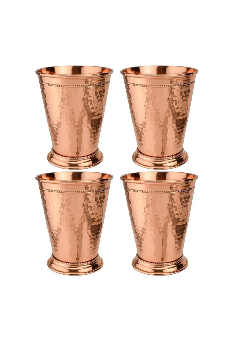 Hammered Copper 12 Ounce Mint Julep Cup - Set of 4, Main, color, Copper
