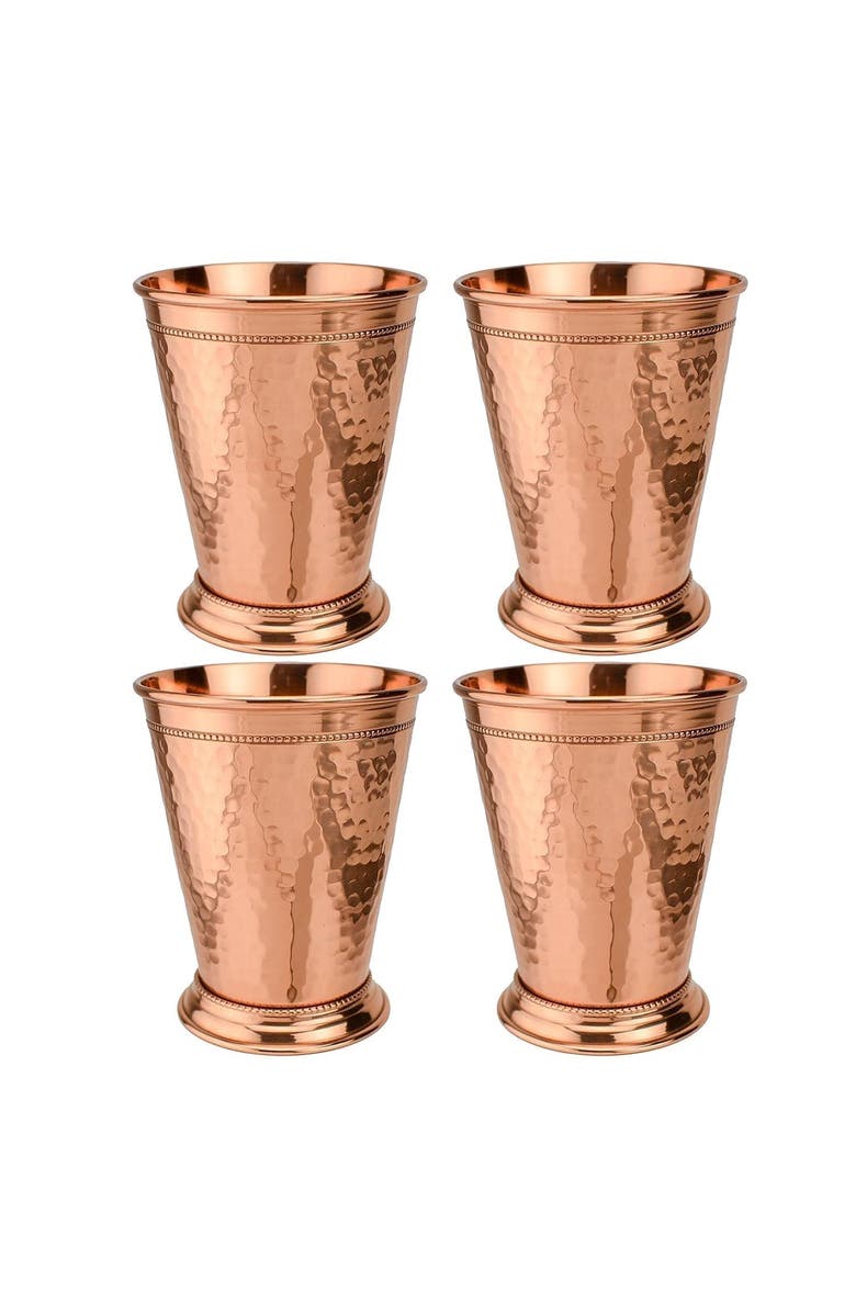 Prince of Scots Hammered Copper 12 Ounce Mint Julep Cup - Set of 4, Main, color, Copper