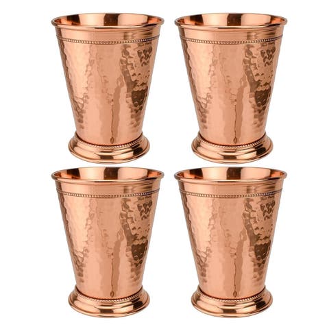 Hammered Copper 12 Ounce Mint Julep Cup - Set of 4
