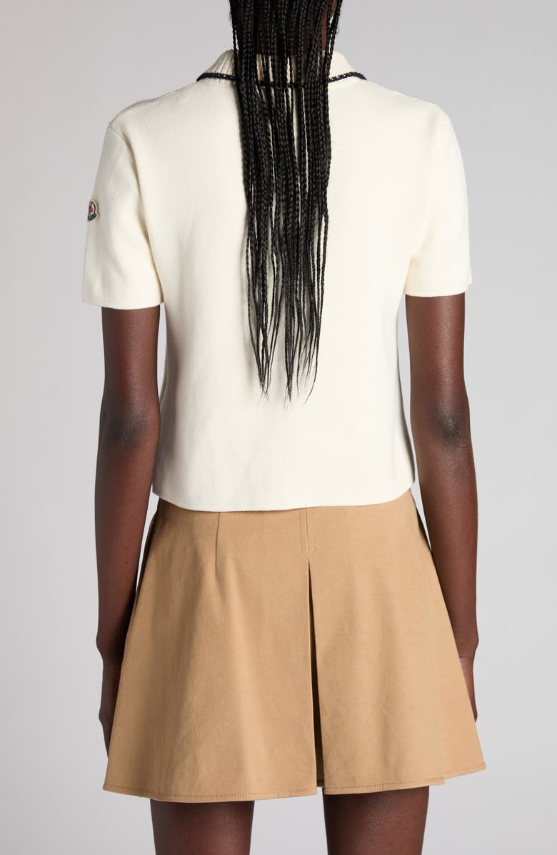 Moncler Knit Collar Cotton Polo, Alternate, color, Stripe