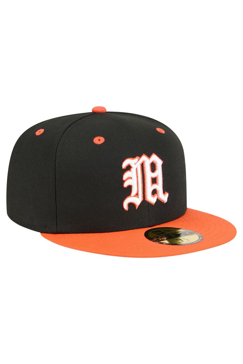 Men's New Era Black/Orange Miami Hurricanes On-Field Baseball Fitted Hat, Alternate, color, Black