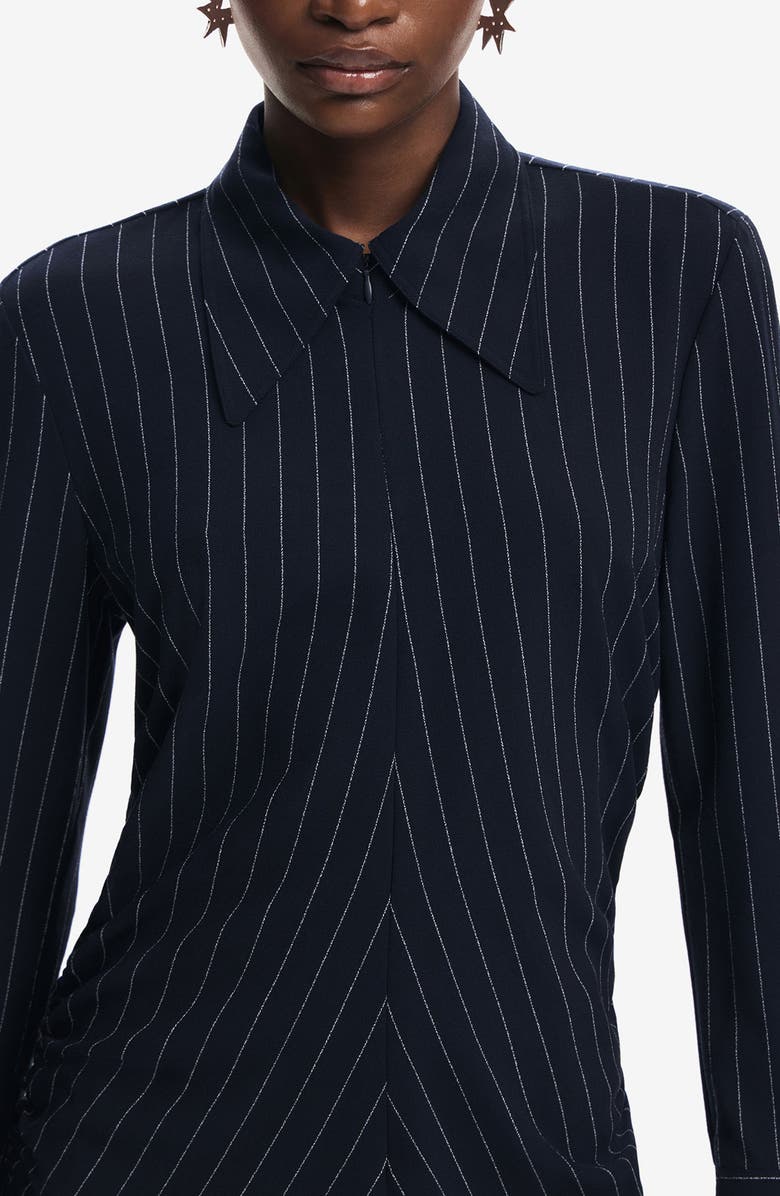 Desigual Pinstripe Long Sleeve Minidress, Alternate, color,