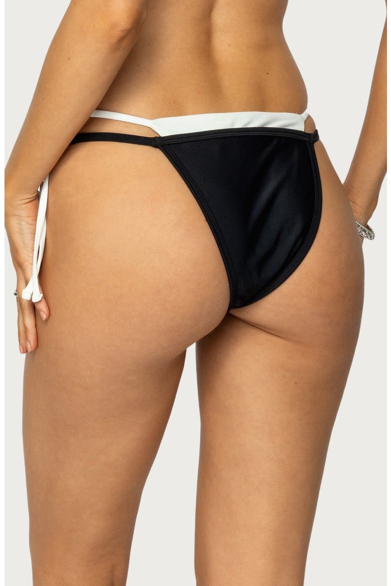 Jessica Layered String Bikini Bottoms, Alternate, color, BLACK-AND-WHITE