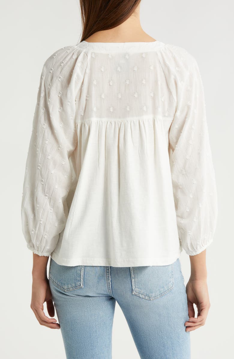 Lucky Brand Long Sleeve Cotton Peasant Top, Alternate, color, 