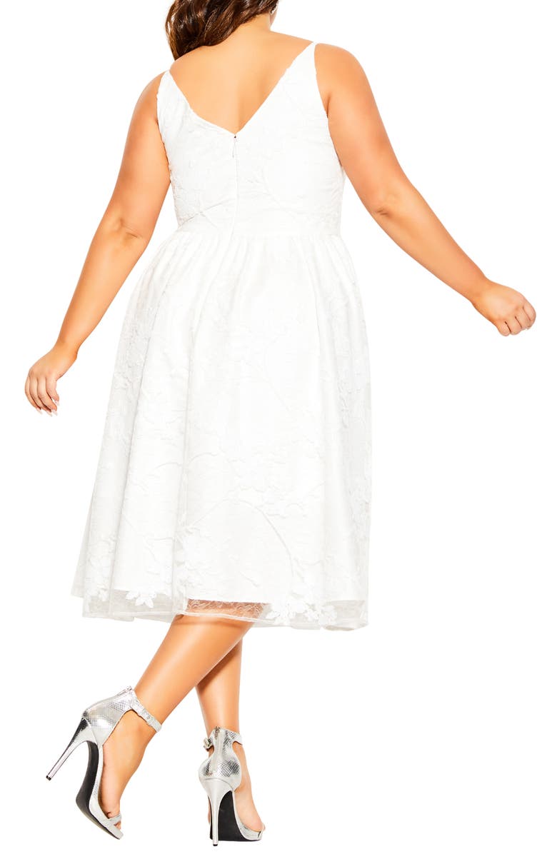 City Chic Sequin Flower Fit & Flare Dress, Alternate, color, 