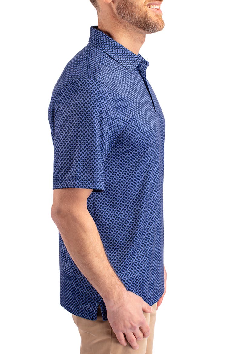 Geo Pattern Performance Polo, Alternate, color, NAVY BLUE