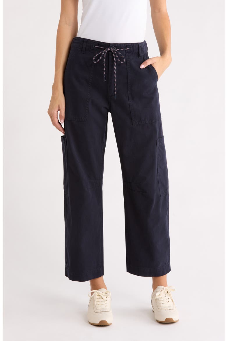 Sabrina High Waist Barrel Twill Utility Pants, Main, color, NAUTICAL