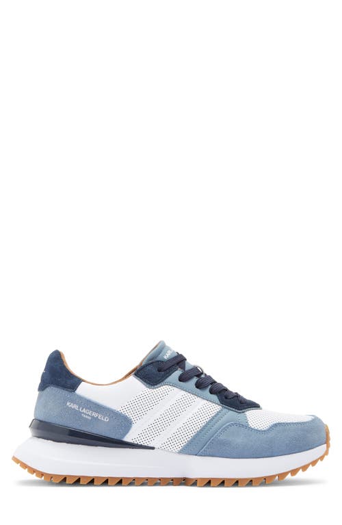 Karl Lagerfeld Paris Perforated Sneaker In Blue
