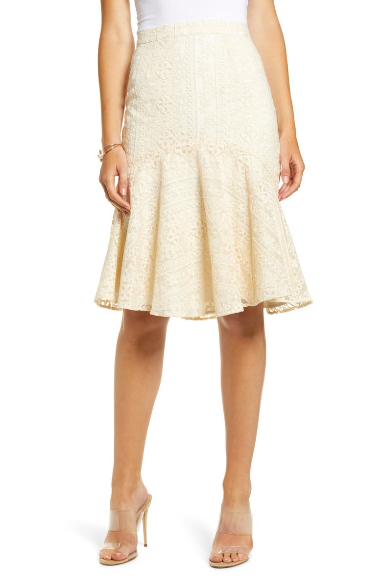Rachel Parcell Embroidered Flounce Skirt, Main, color, 