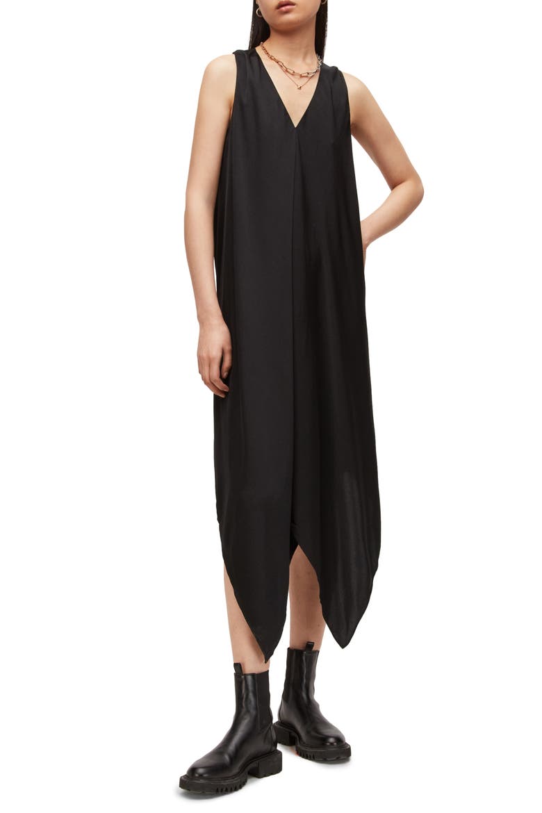 Blaze Satin Dress, Main, color, BLACK