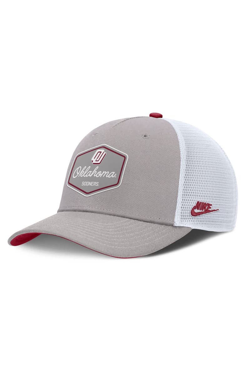 Nike Men's Nike Gray Oklahoma Sooners Rise Legacy Adjustable Trucker Hat, Main, color, 
