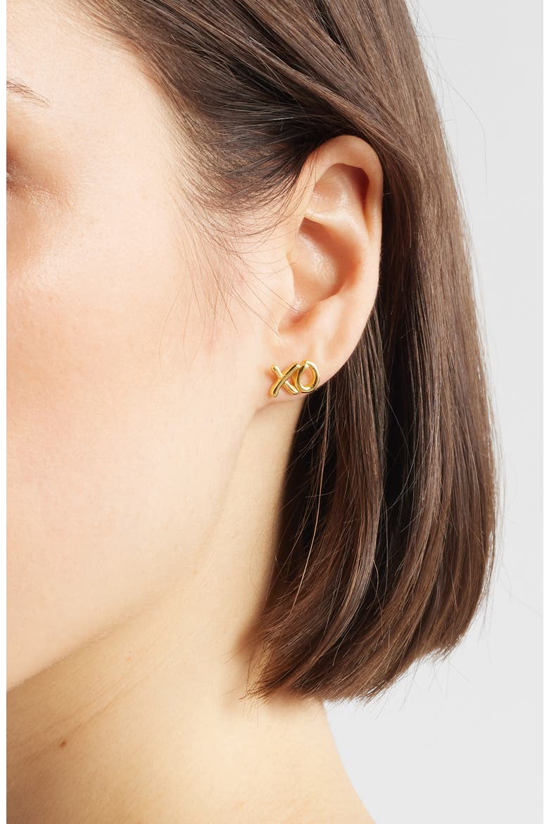 XO Stud Earrings, Alternate, color, GOLD