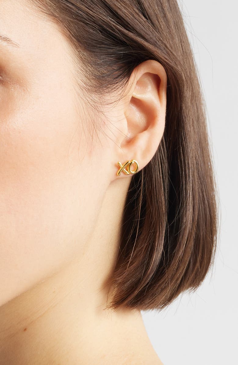 Kiara by Ki-ele XO Stud Earrings, Alternate, color, Gold