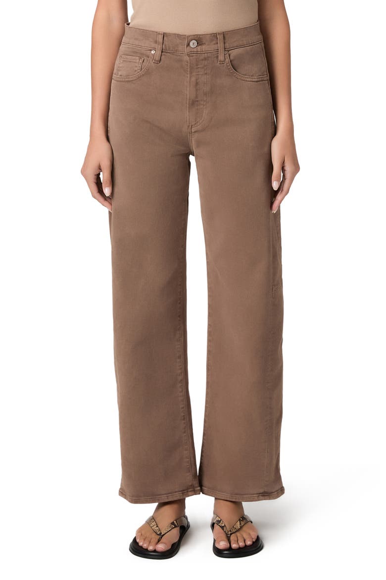 Arellia Skimmer High Waist Barrel Leg Jeans, Main, color, CANEWOOD
