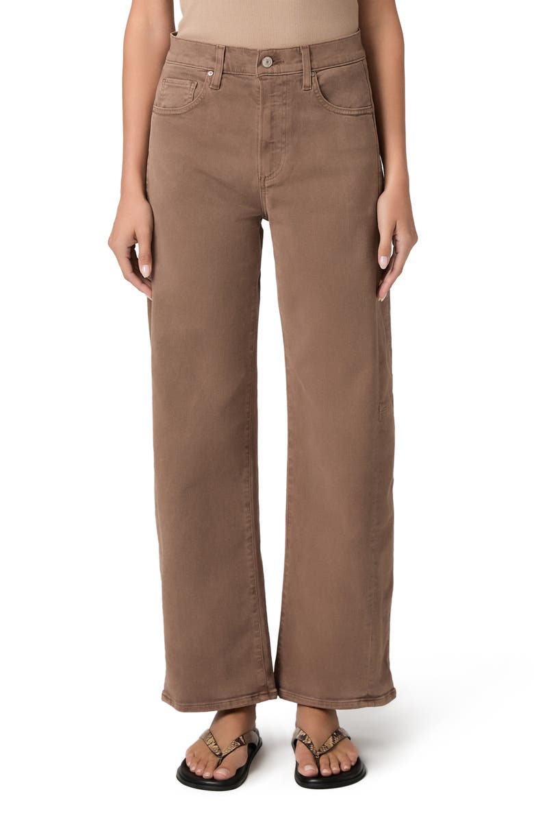 PAIGE Arellia Skimmer High Waist Barrel Leg Jeans, Main, color, Canewood