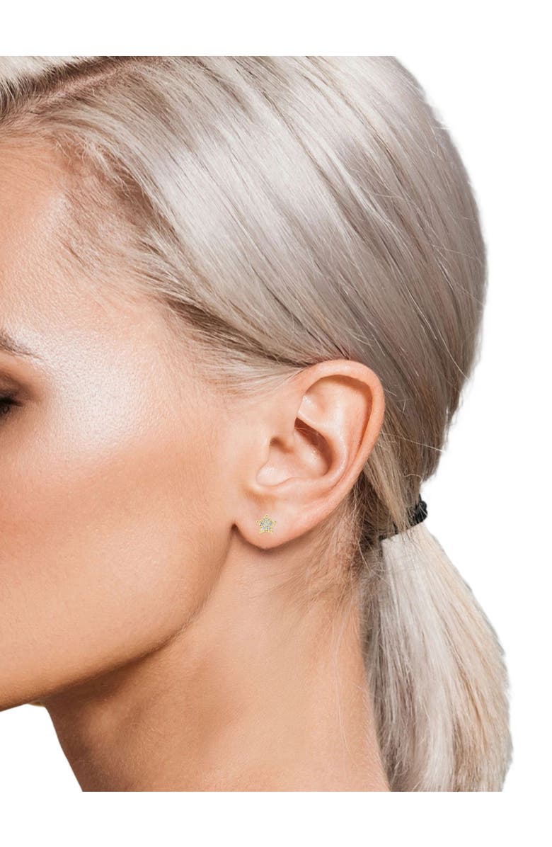 Bliss Diamond 14K Gold Diamond Pave Petite Star Studs Dainty High Polished 6.5MM, Alternate, color, 