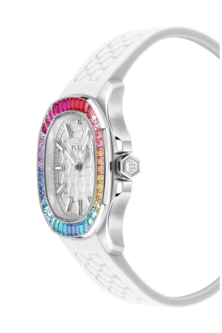 Spectre Silicone Strap Watch, 38mm x 45mm, Alternate, color, IP STAINLESS STEEL
