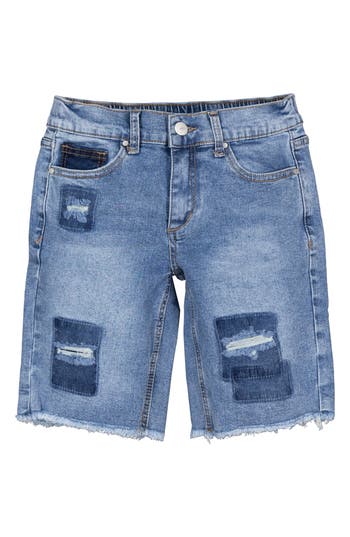 Joe's Jeans Kids' Ozzie Rip & Repair Denim Bermuda Shorts In Brown