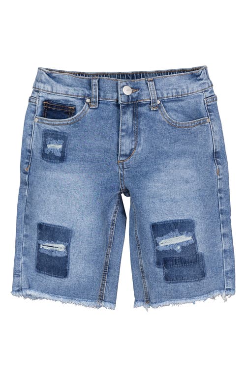 Shop Joe's Kids' Ozzie Rip & Repair Denim Bermuda Shorts In Light Wash