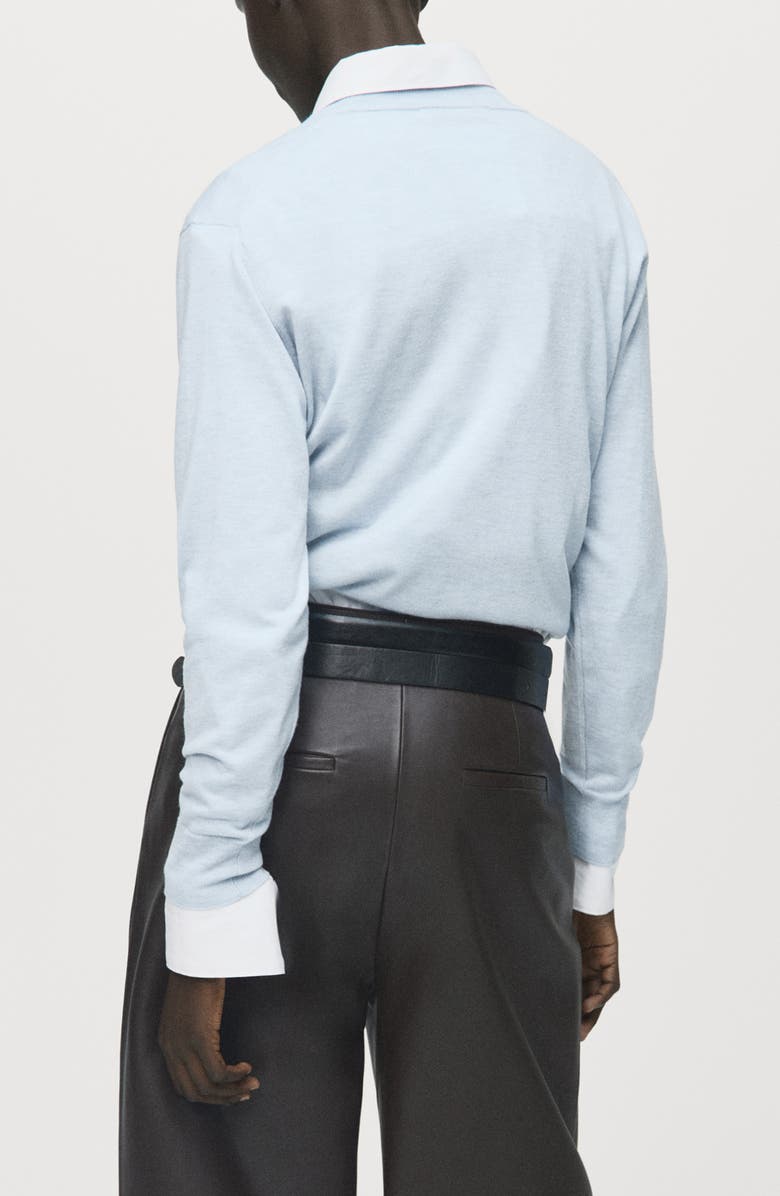 MANGO Finely Knit Crewneck Sweater, Alternate, color, Sky Blue