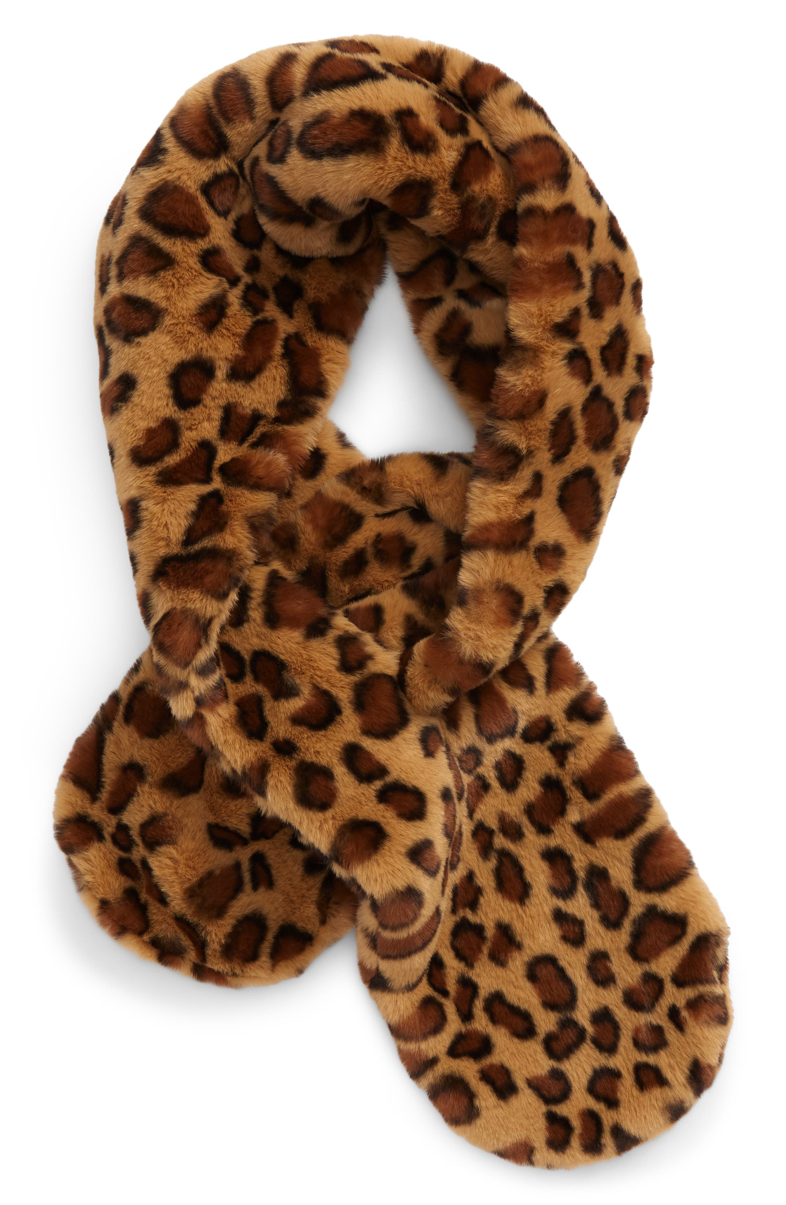 Echo Leopard Print Faux Fur Pull Through Scarf (Women) | Nordstrom