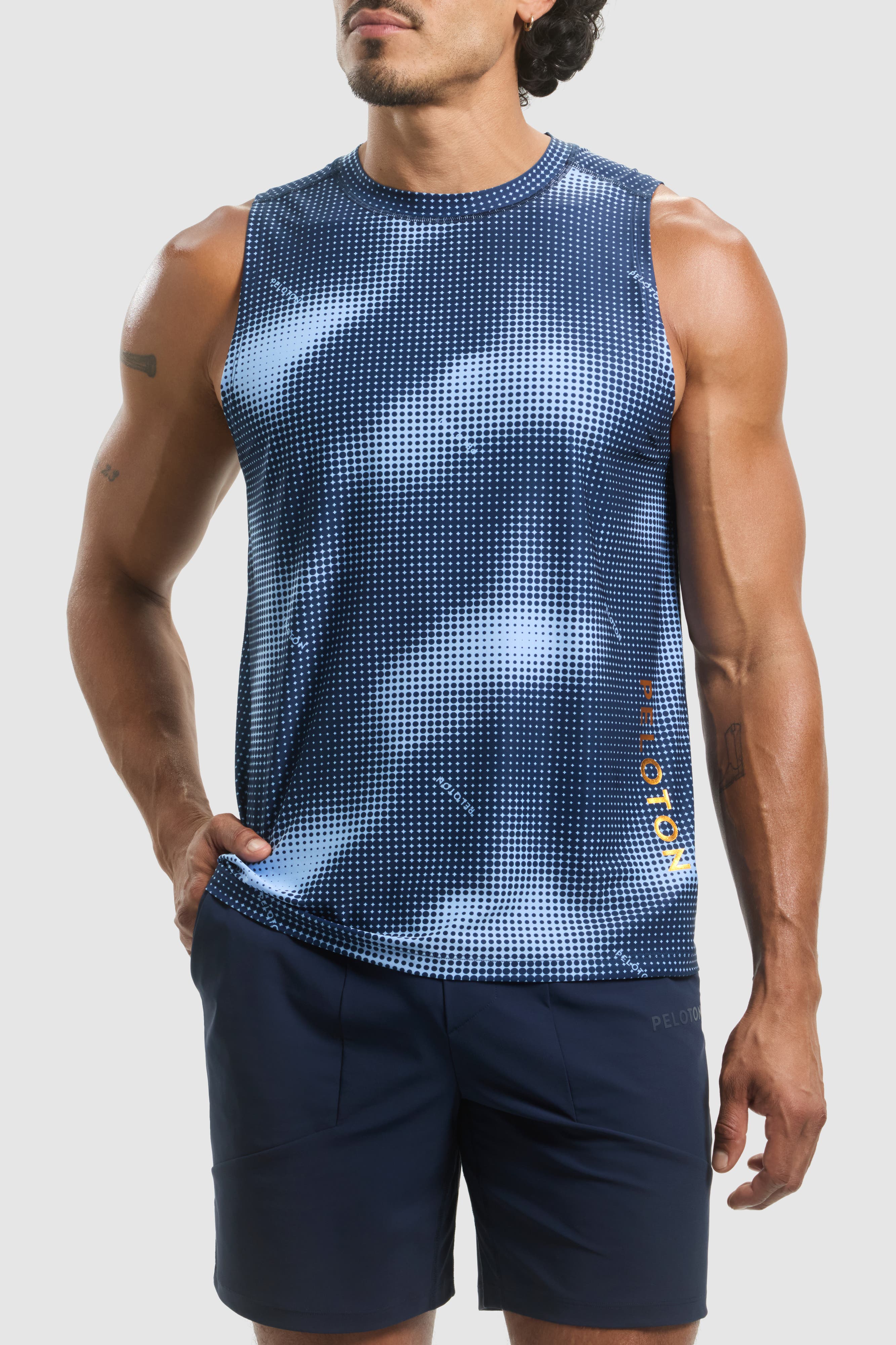 Halftone Navy Print