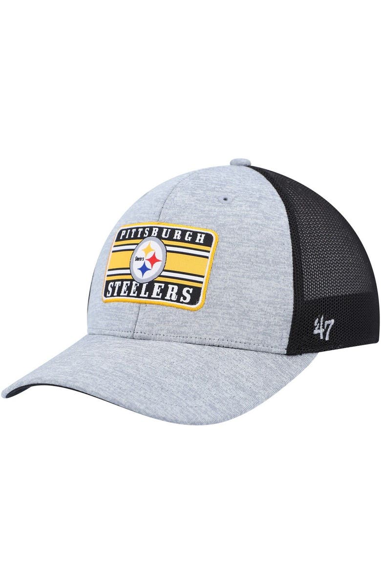 '47 Men's '47 Heathered Gray/Black Pittsburgh Steelers Motivator Flex Hat, Main, color, Heather Gray