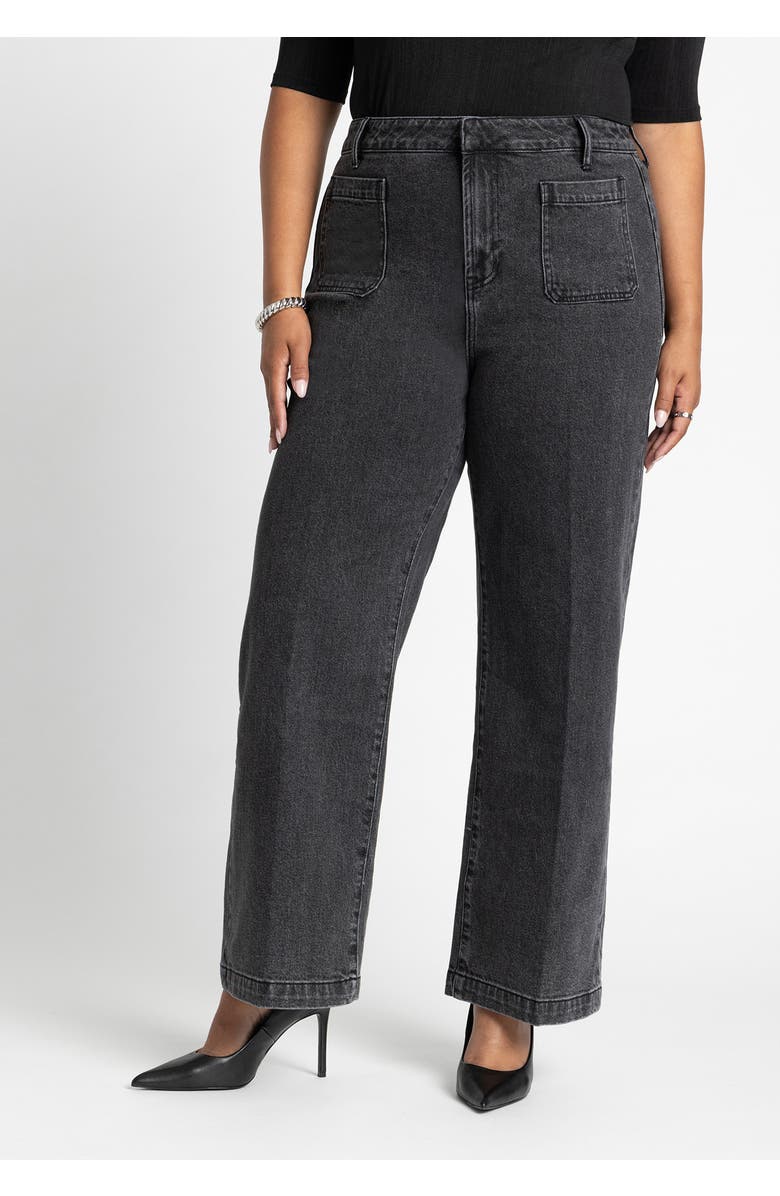 ELOQUII Trouser Jean, Alternate, color, Washed Black