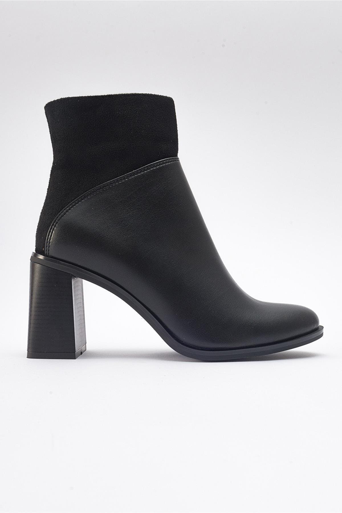 Prologue Shoes Ropa Block Heel Zip Boot, Alternate, color, Black Faux Leather