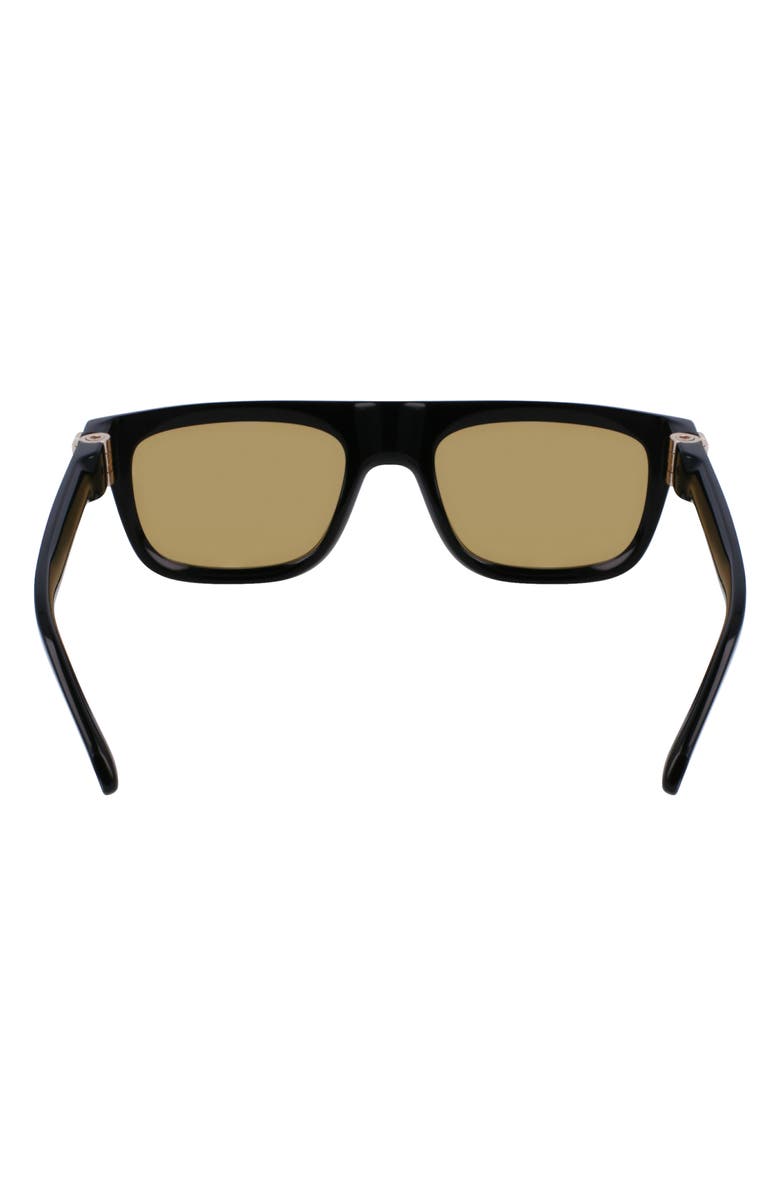 FERRAGAMO Prisma 56mm Square Sunglasses, Alternate, color, Black/Gold