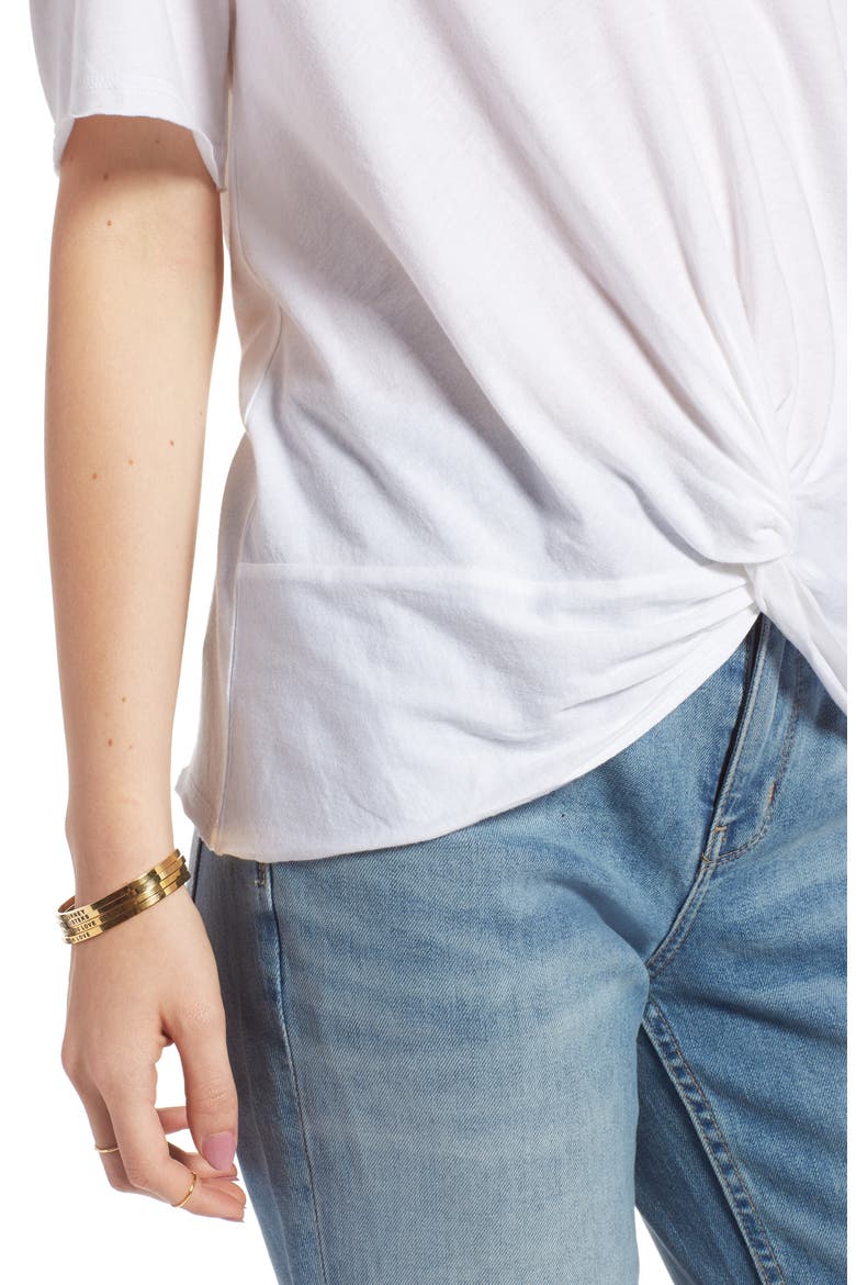 Twist Detail Tee, Alternate, color, WHITE