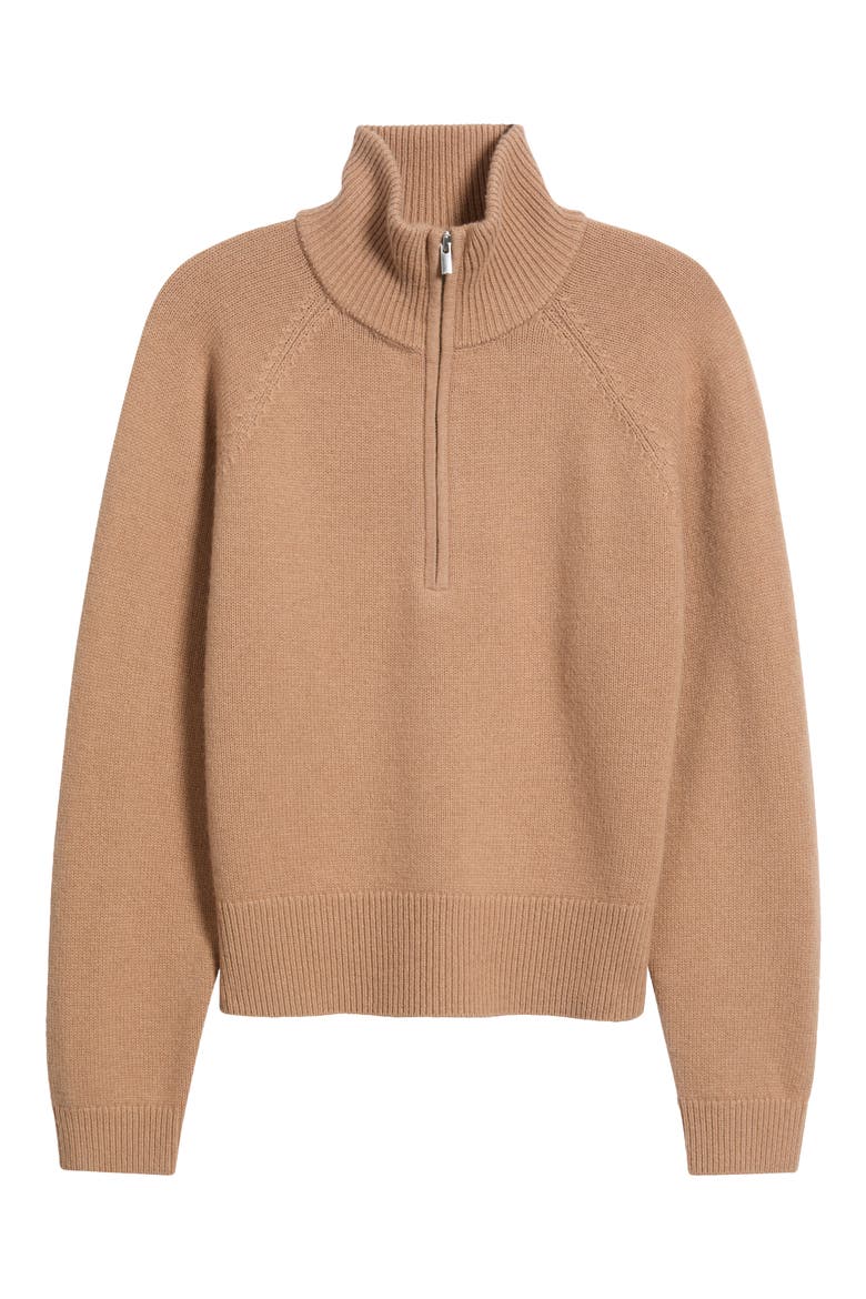 Wool & Cashmere Quarter Zip Sweater, Main, color, TAN FINCH