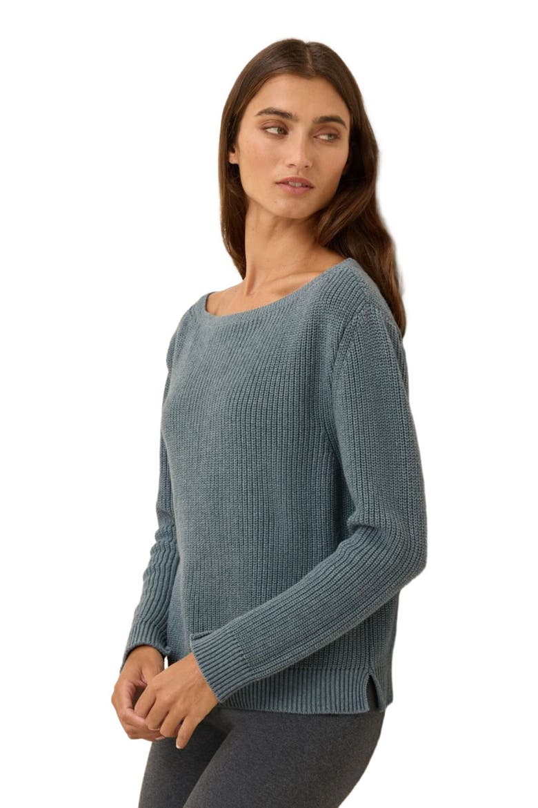 Luxe Knit Boatneck Sweater, Alternate, color, River Rock Heather