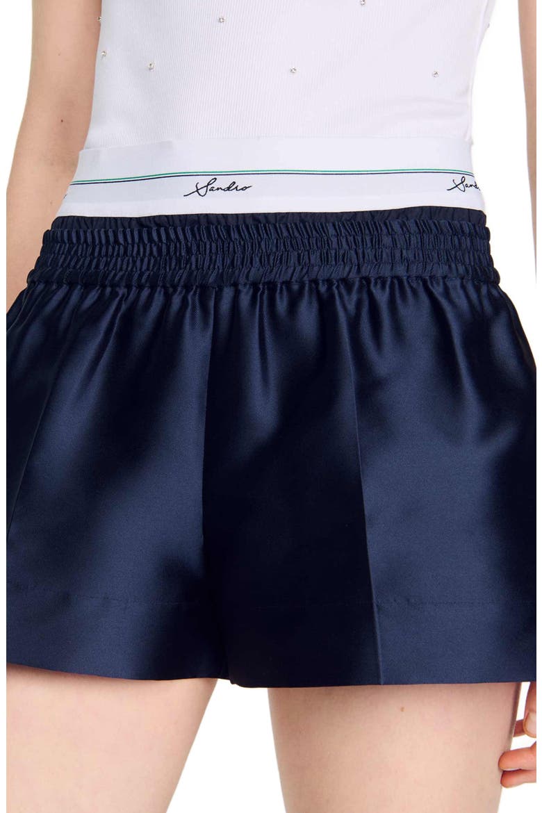 Satin 2-in-1 effect shorts, Alternate, color, Midnight blue
