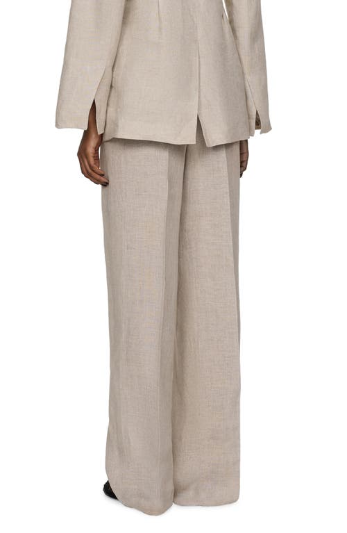 Mango Linen Suit Pants In Neutral