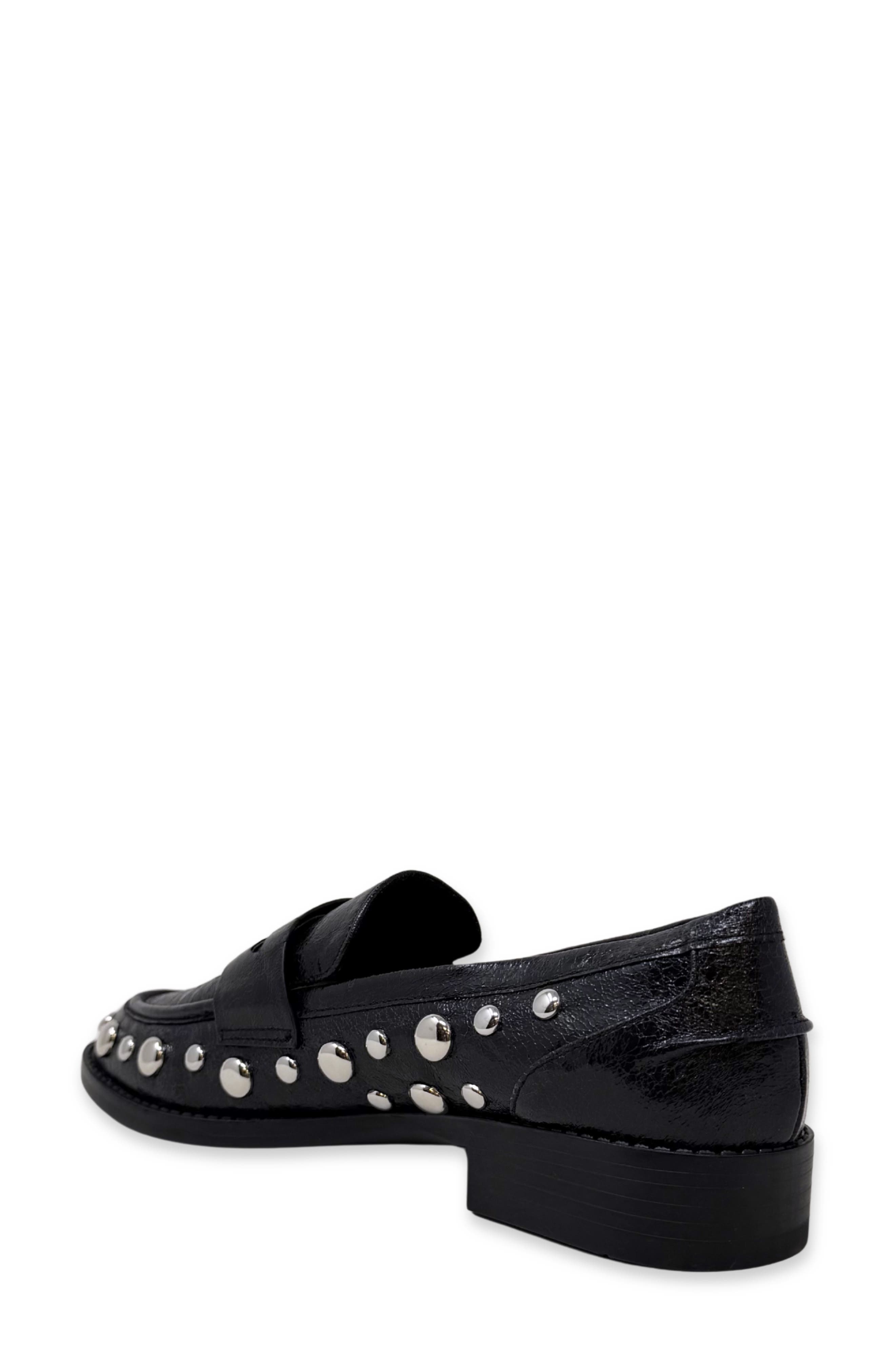 SHUSHOP Trisha Penny Loafer, Alternate, color, Charcoal