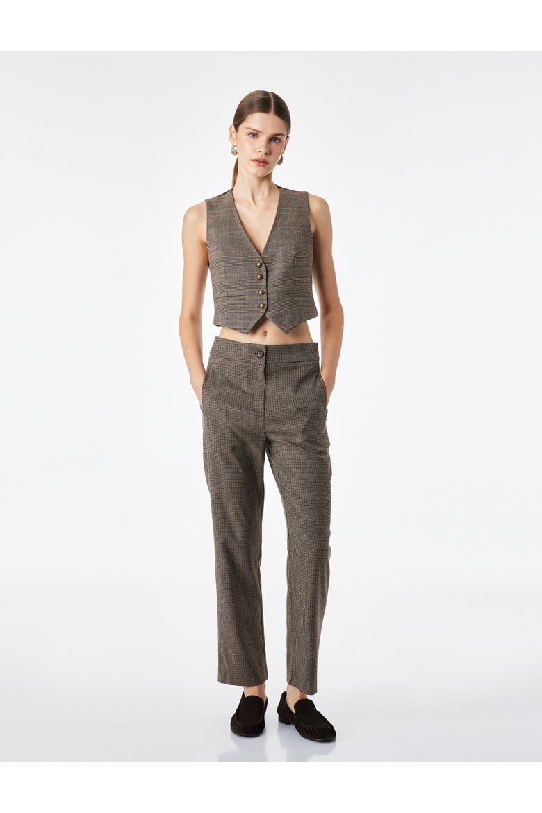 Sleeveless Classic Vest, Main, color, BROWN CHECK