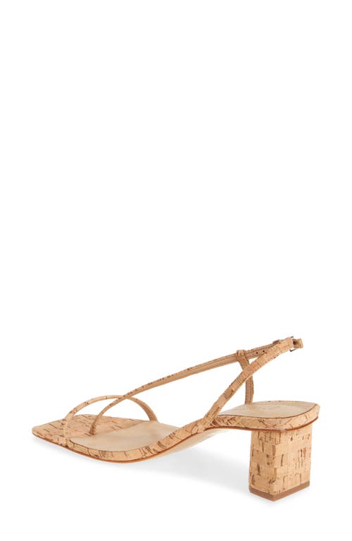 Schutz Heloise Cork Thong Slingback Sandals In Brown
