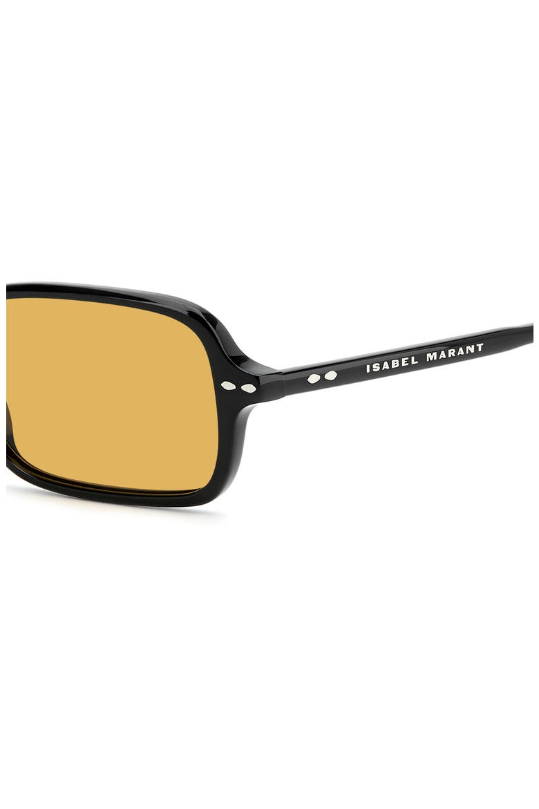52mm Rectangular Sunglasses, Alternate, color, BLACK/ YELLOW