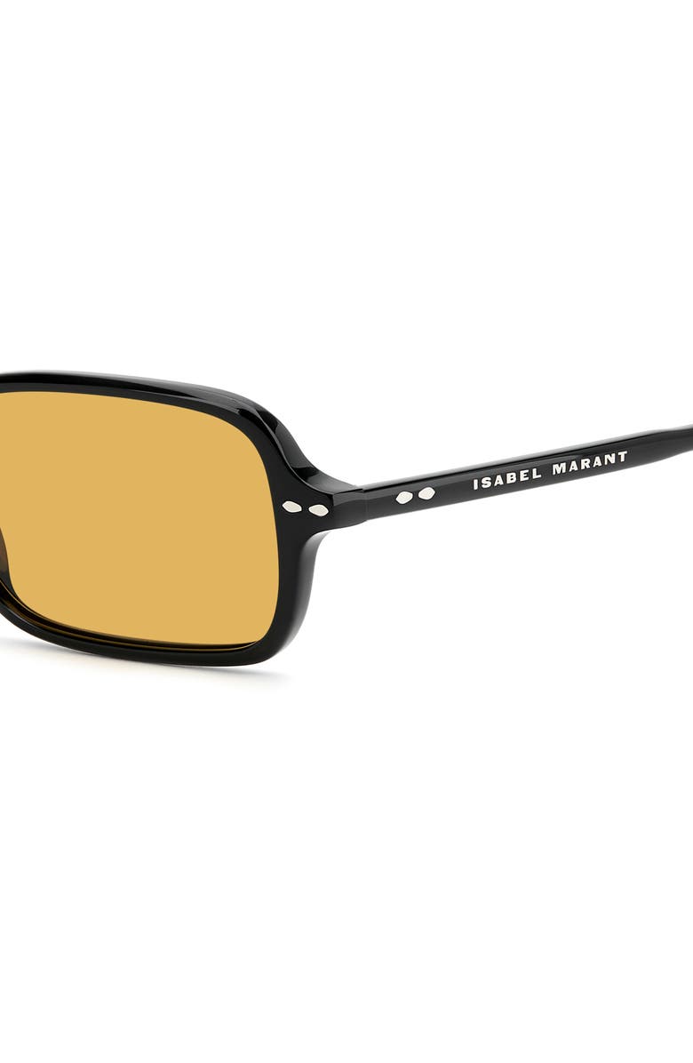 Isabel Marant 52mm Rectangular Sunglasses, Alternate, color, Black/ Yellow