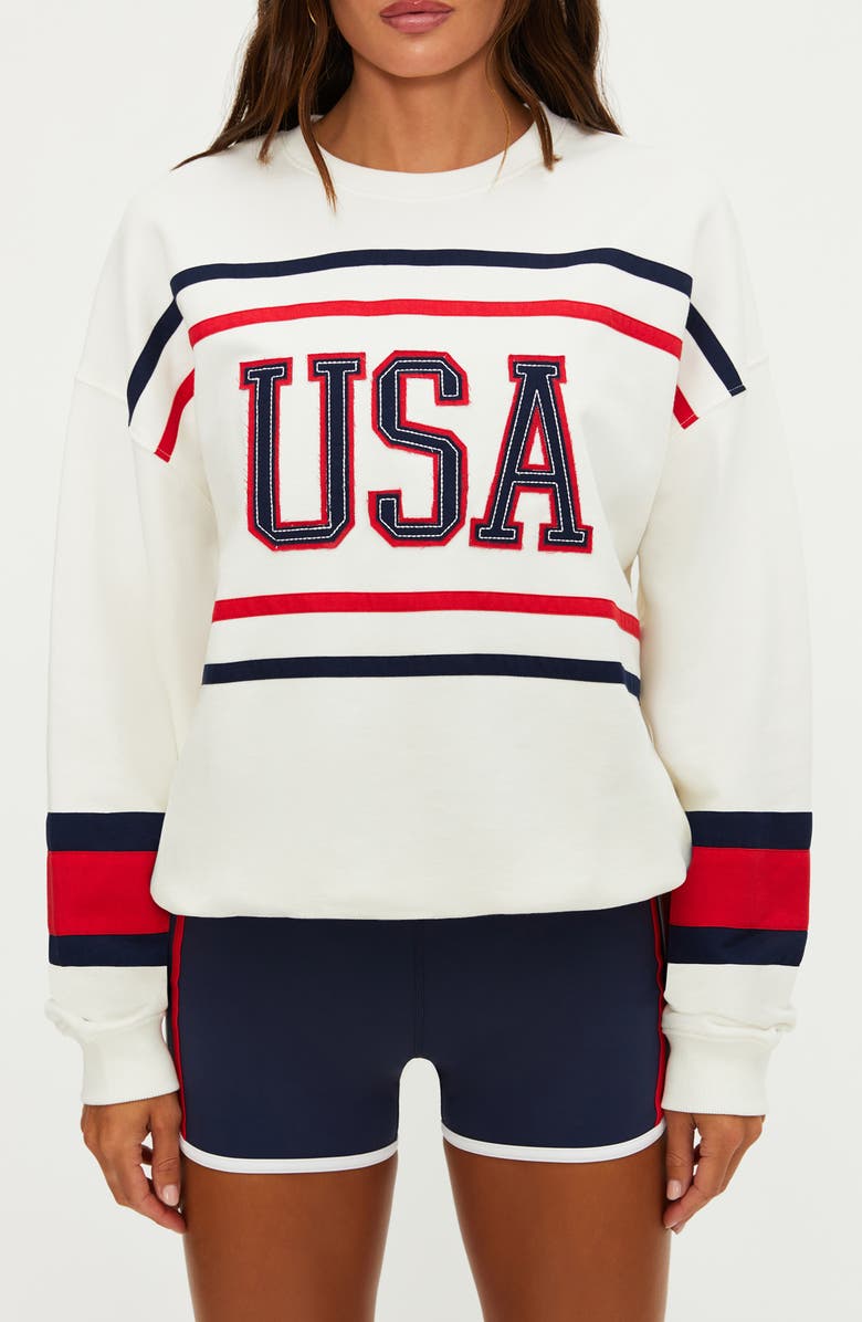 Beach Riot Devyn Oversize Sweatshirt, Alternate, color, Firework Colorblock