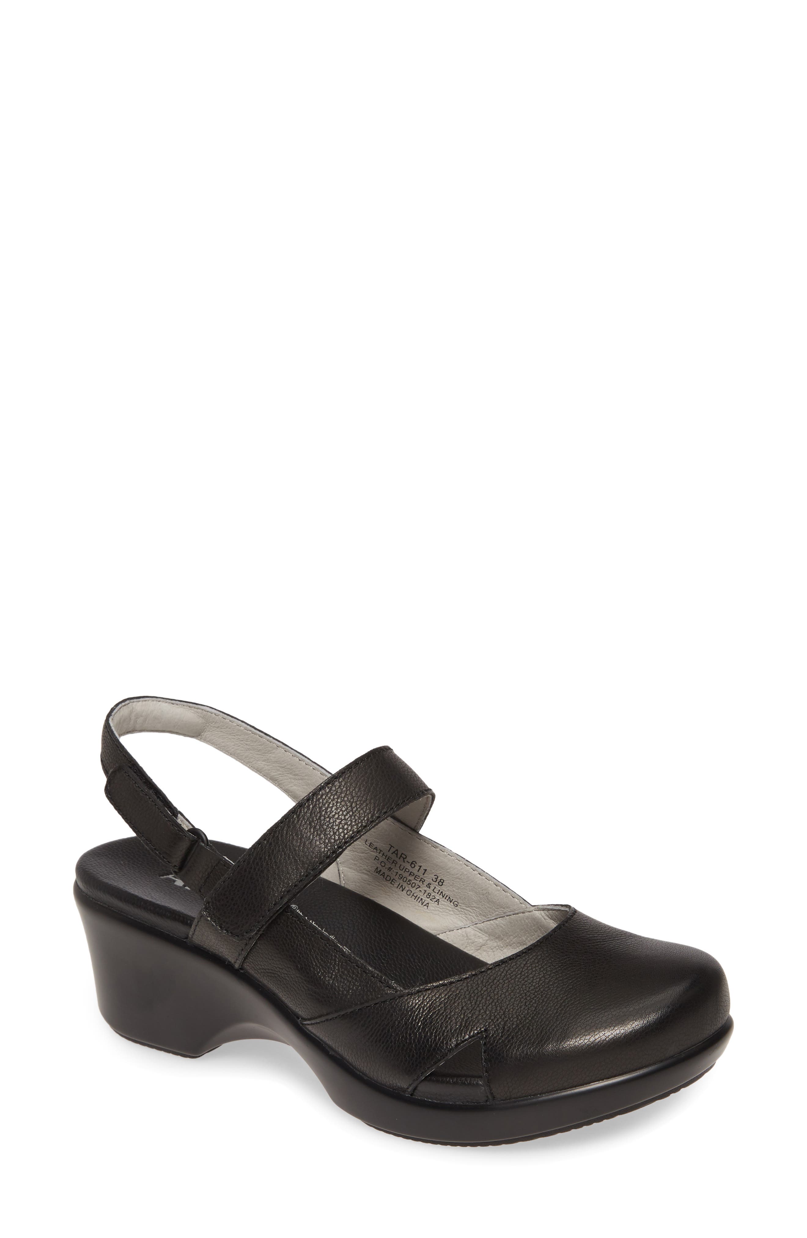 Alegria Tarah Slingback Sandal, Main, color, BLACK CASUAL LEATHER