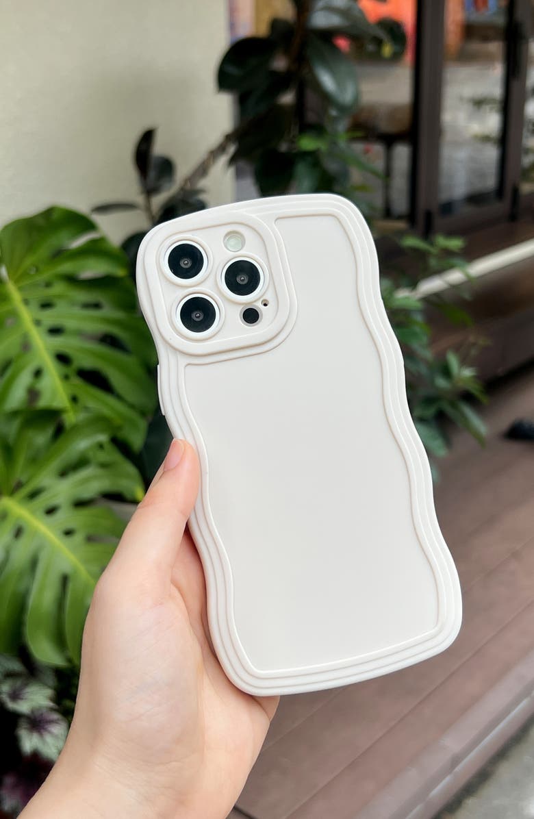 Auramma Solid Wavy Bumper iPhone 14 Pro Case, Alternate, color, Off White