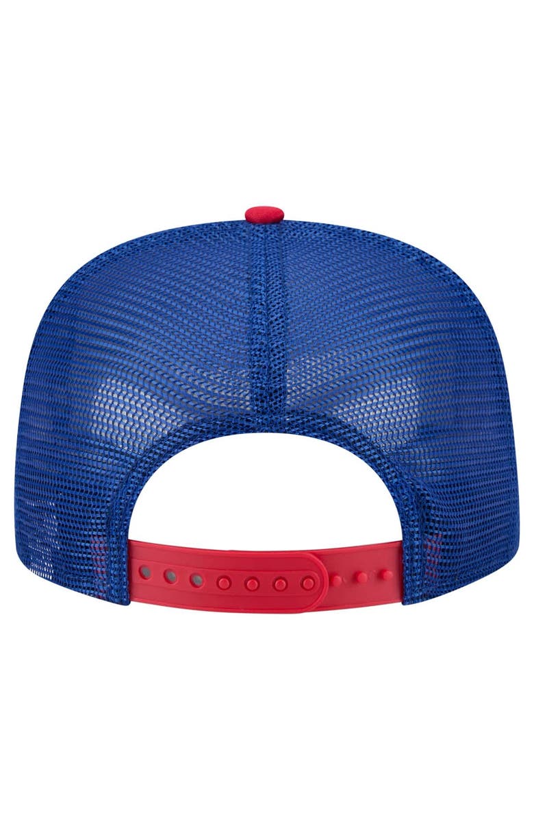 New Era Men's New Era White/Red Atlanta Braves Retro Script Trucker 9FIFTY Snapback Hat, Alternate, color, 