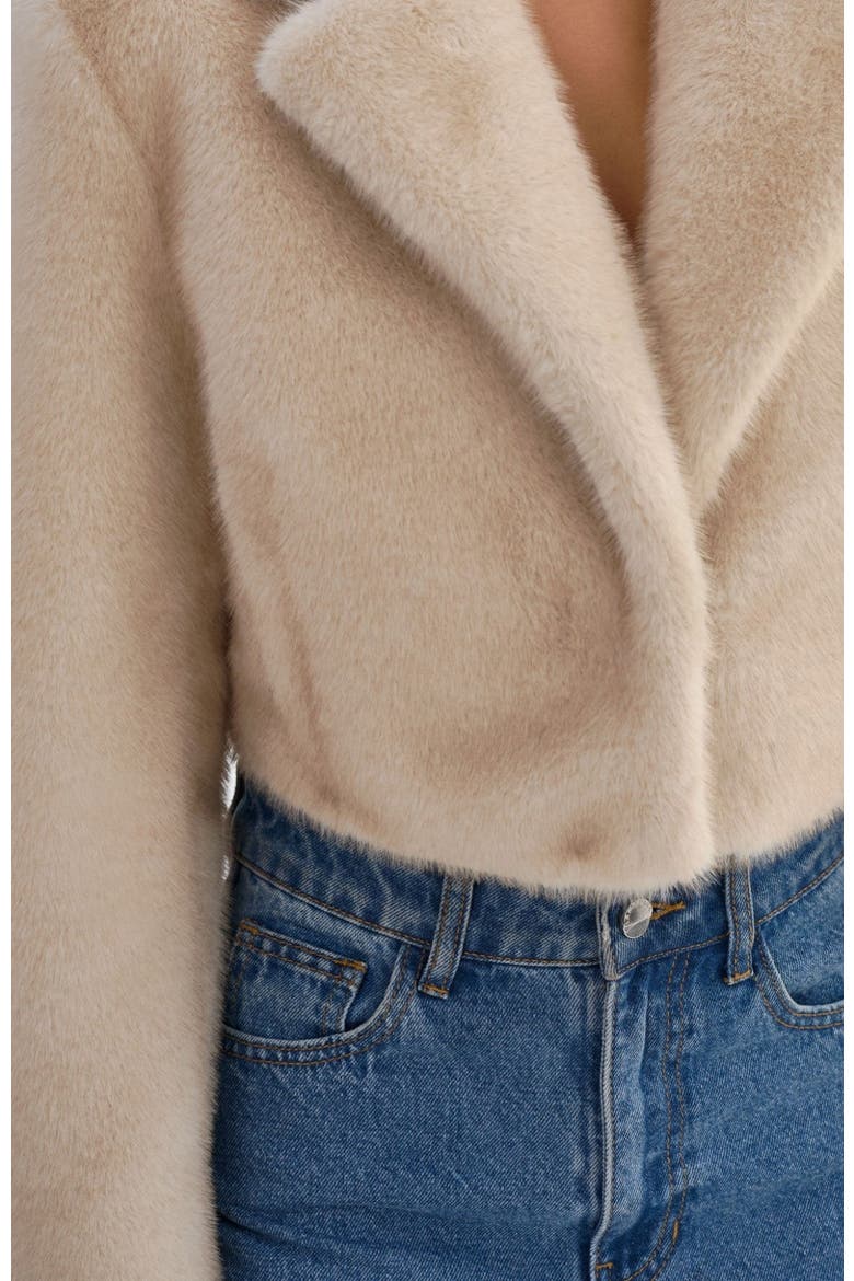 CARLIE | Faux Fur Cropped Blazer, Alternate, color, Angora