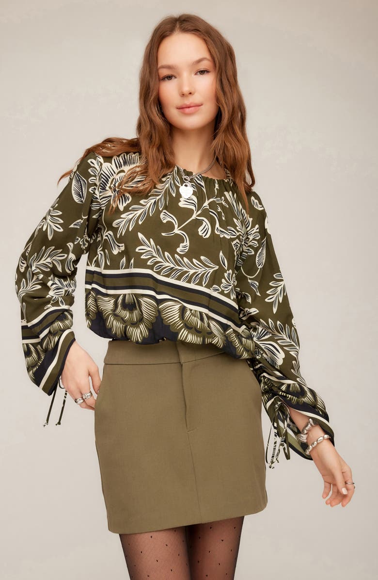 FIFTEEN TWENTY Serafina Floral Print Tie Sleeve Top, Alternate, color, Print