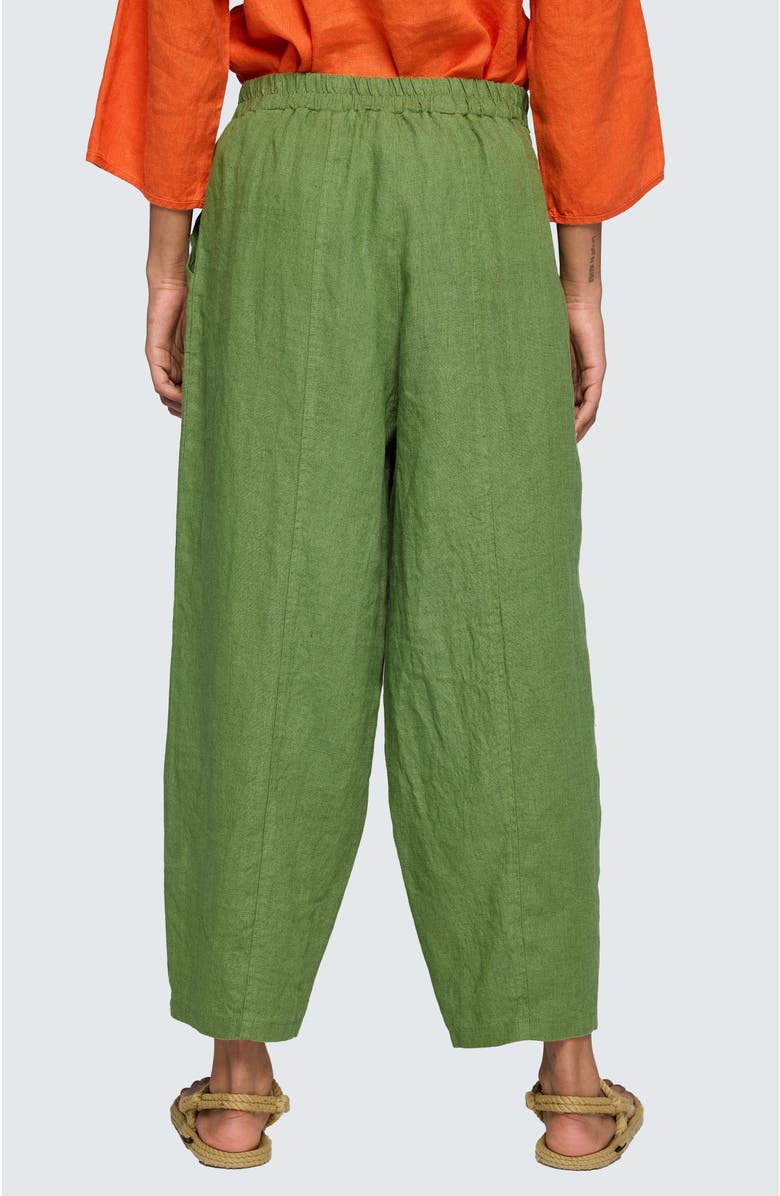 LUUKAA Zenya Solid Linen Pants, Alternate, color, Apple Green