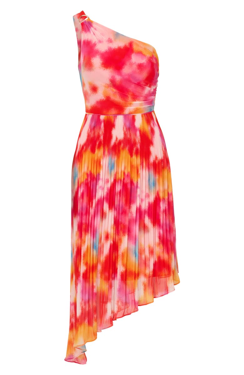 Adrianna Papell One-Shoulder Chiffon Midi Dress, Alternate, color, 