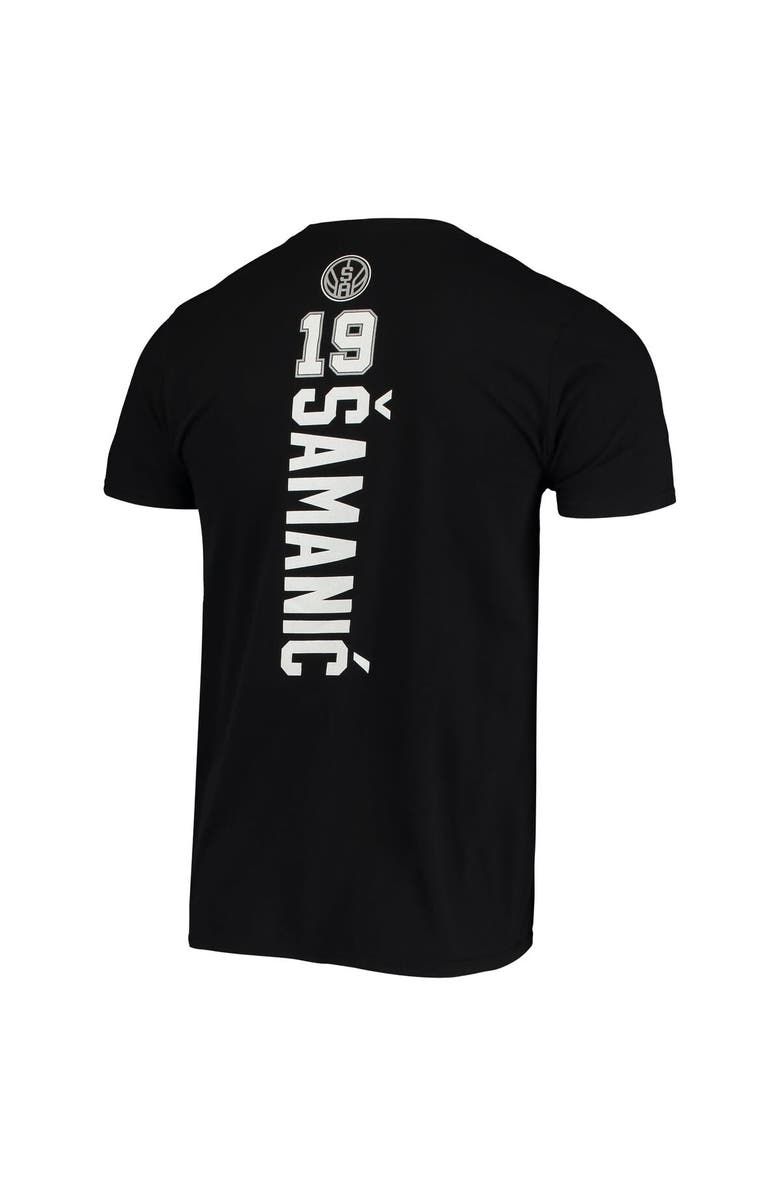 FANATICS Men's Fanatics Branded Luka Samanic Black San Antonio Spurs Playmaker Name & Number Logo T-Shirt, Alternate, color, Black