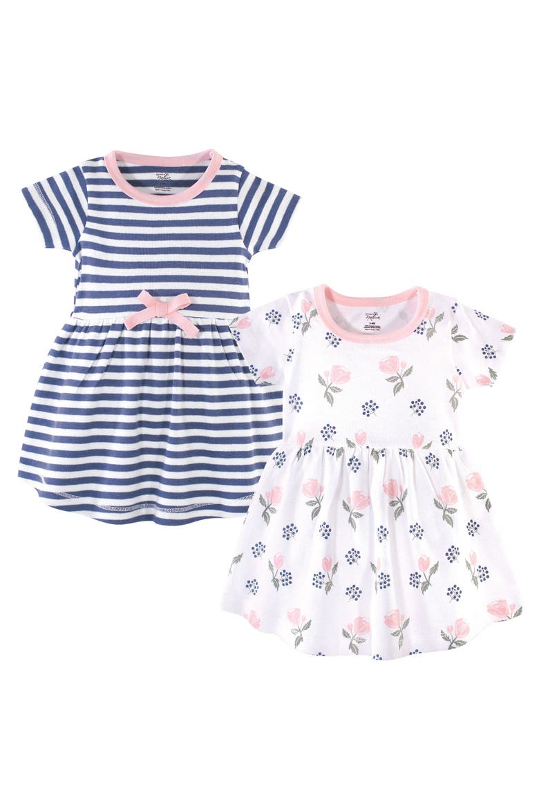 Organic Cotton Short-Sleeve and Long-Sleeve Dresses, Main, color, Rose and Berries